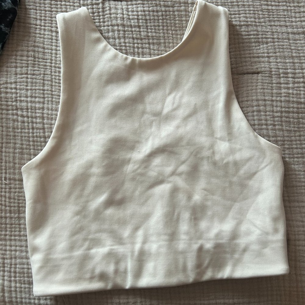 Girlfriend Collective Dylan Tank Sports Bra in Ivory